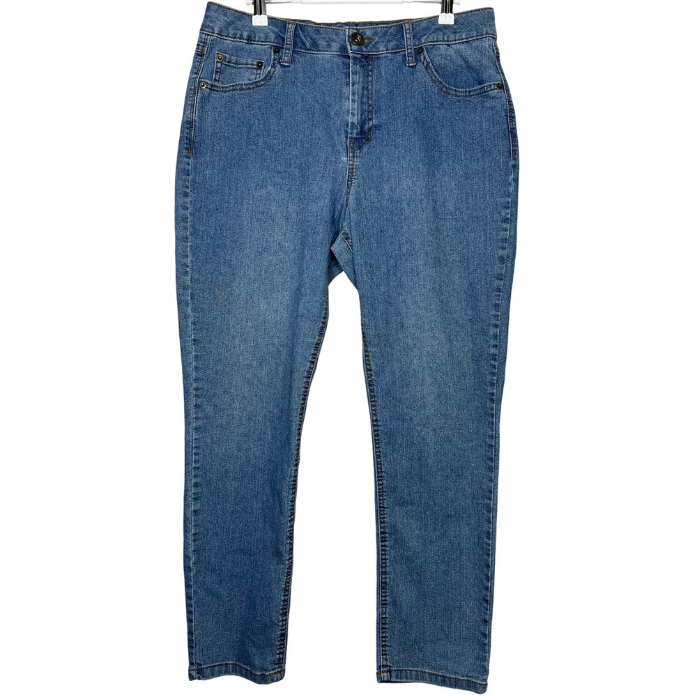 Natural Reflections Women's Jeans Size 14P Blue Denim Straight Leg